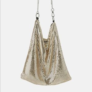 Zara | Bags | Zara Metal Mesh Bag Crossbody Purse Metallic | Poshmark